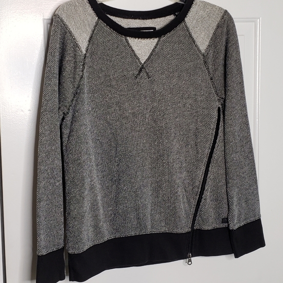 Andrew Marc MNY diagonal zipper sweatshirt EUC M - Picture 5 of 14